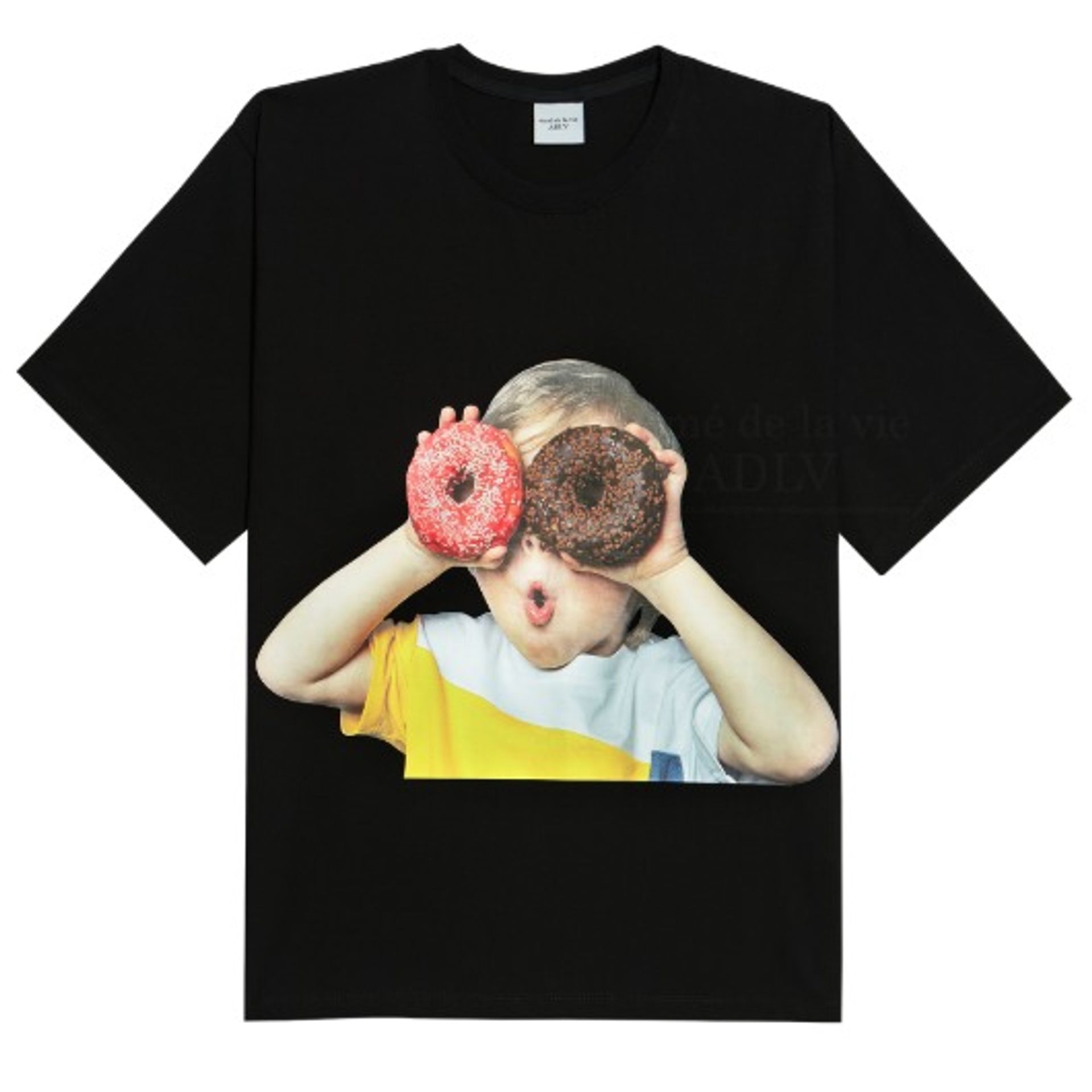 Acme De La Vie Baby Face Short Sleeve T-Shirt Black Donuts 1 R