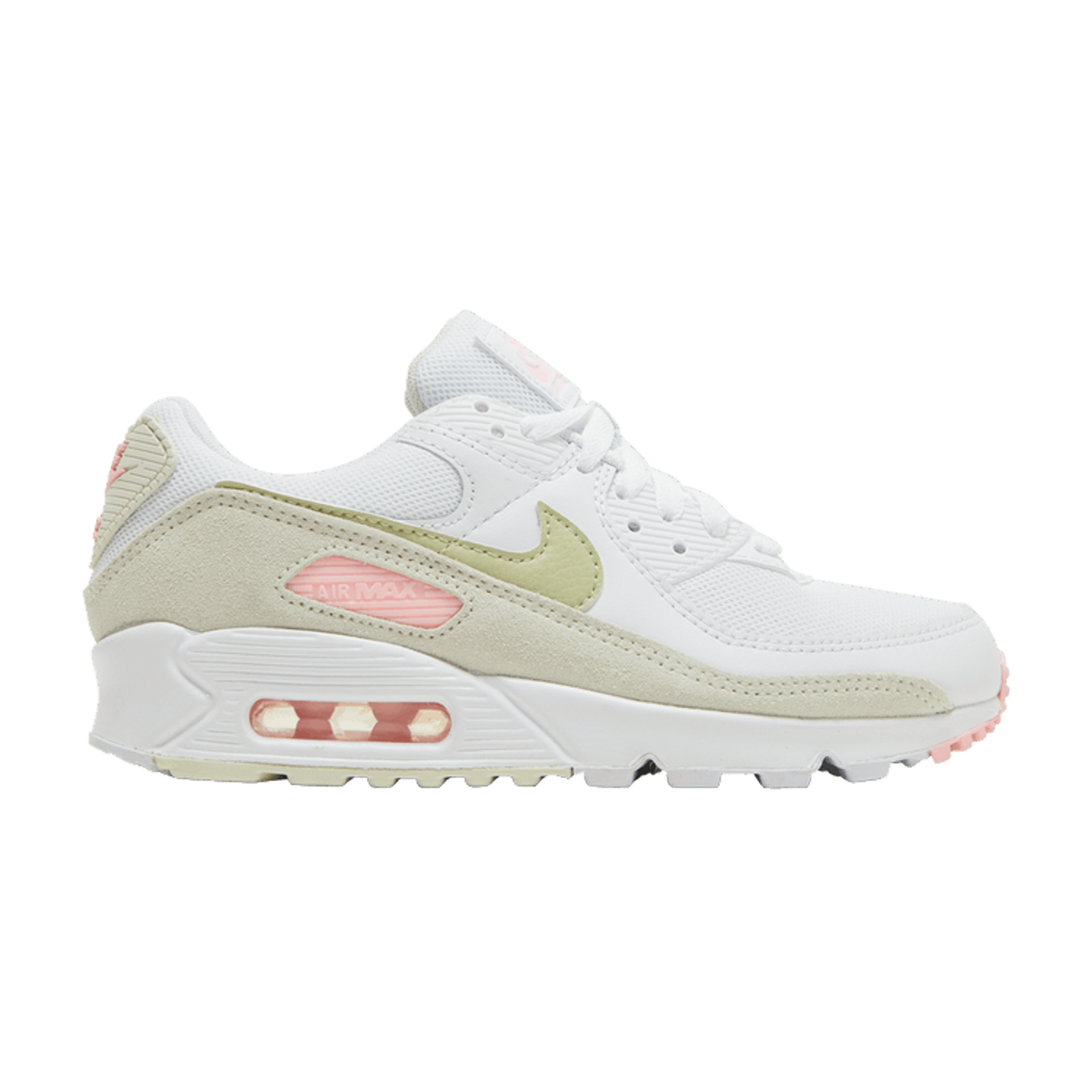 Wmns Air Max 90 'White Light Olive Pink'