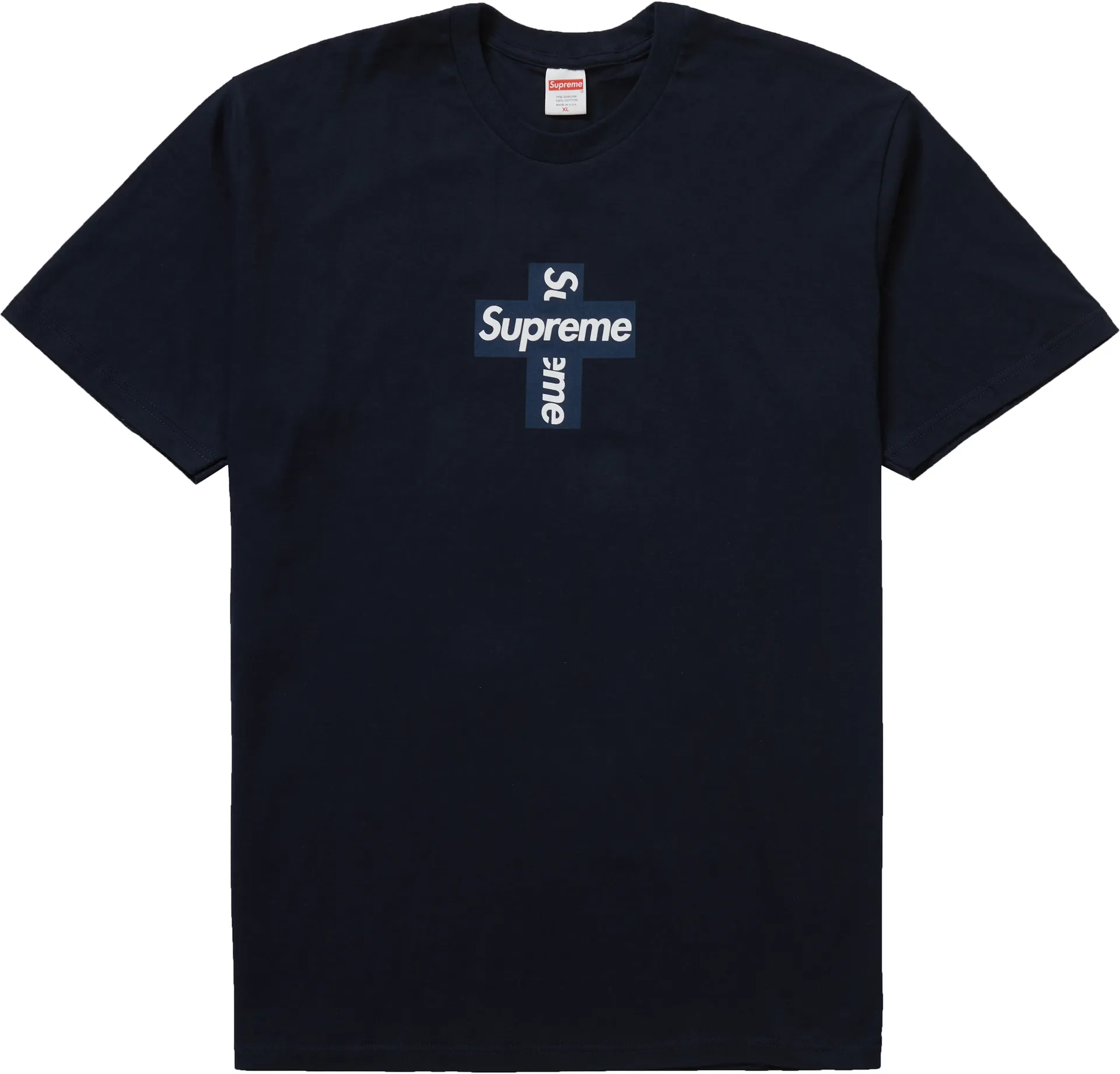 Supreme Cross Box Logo Tee 'Navy'