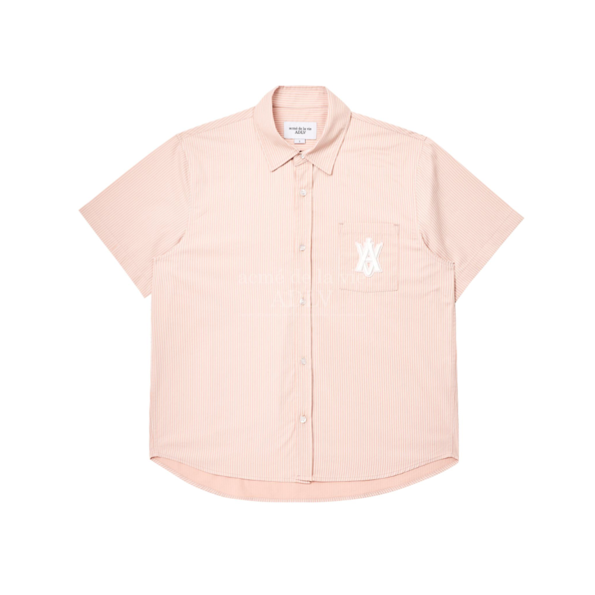 Acme De La Vie x LISA A Logo Emblem Patch Stripe Short Sleeve Shirt 'Pink' 