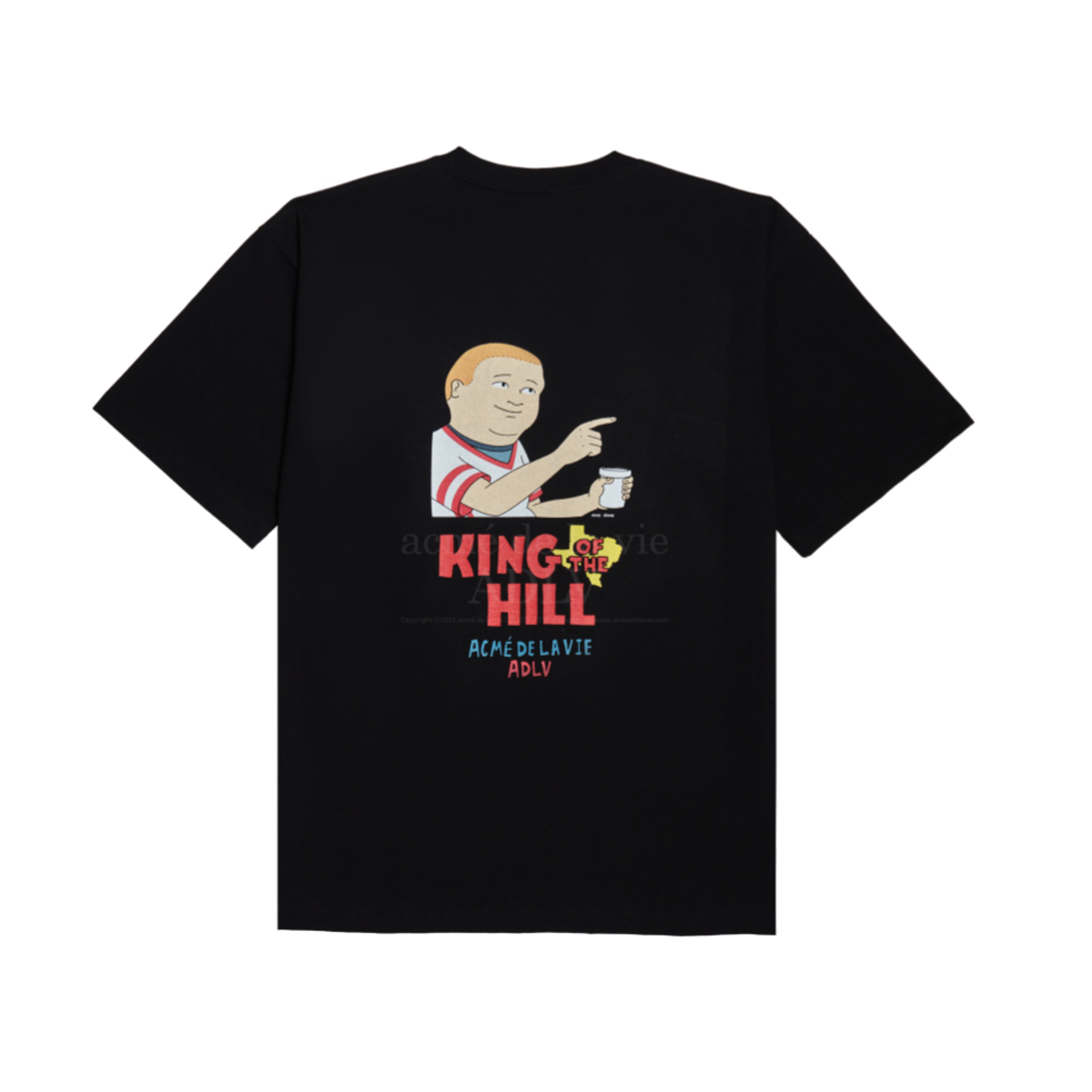 [Acme De La Vie X King Of The Hill]  Bobby Hill Drinking Milk - 'Black Short Sleeve T-Shirt'