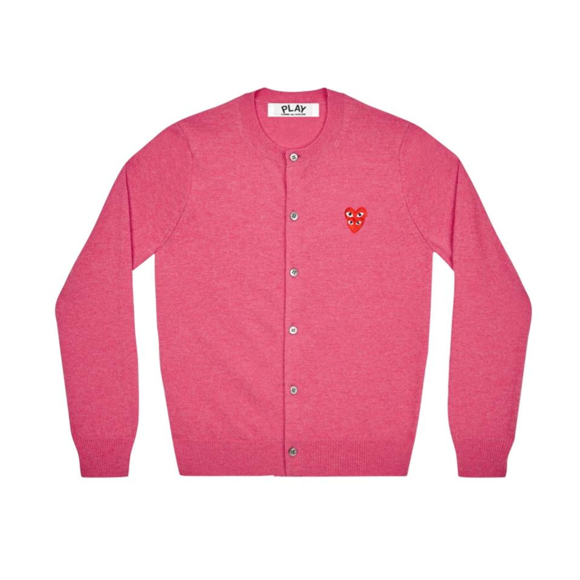 PLAY Comme des Garcons Double Eye Men's Cardigan Pink