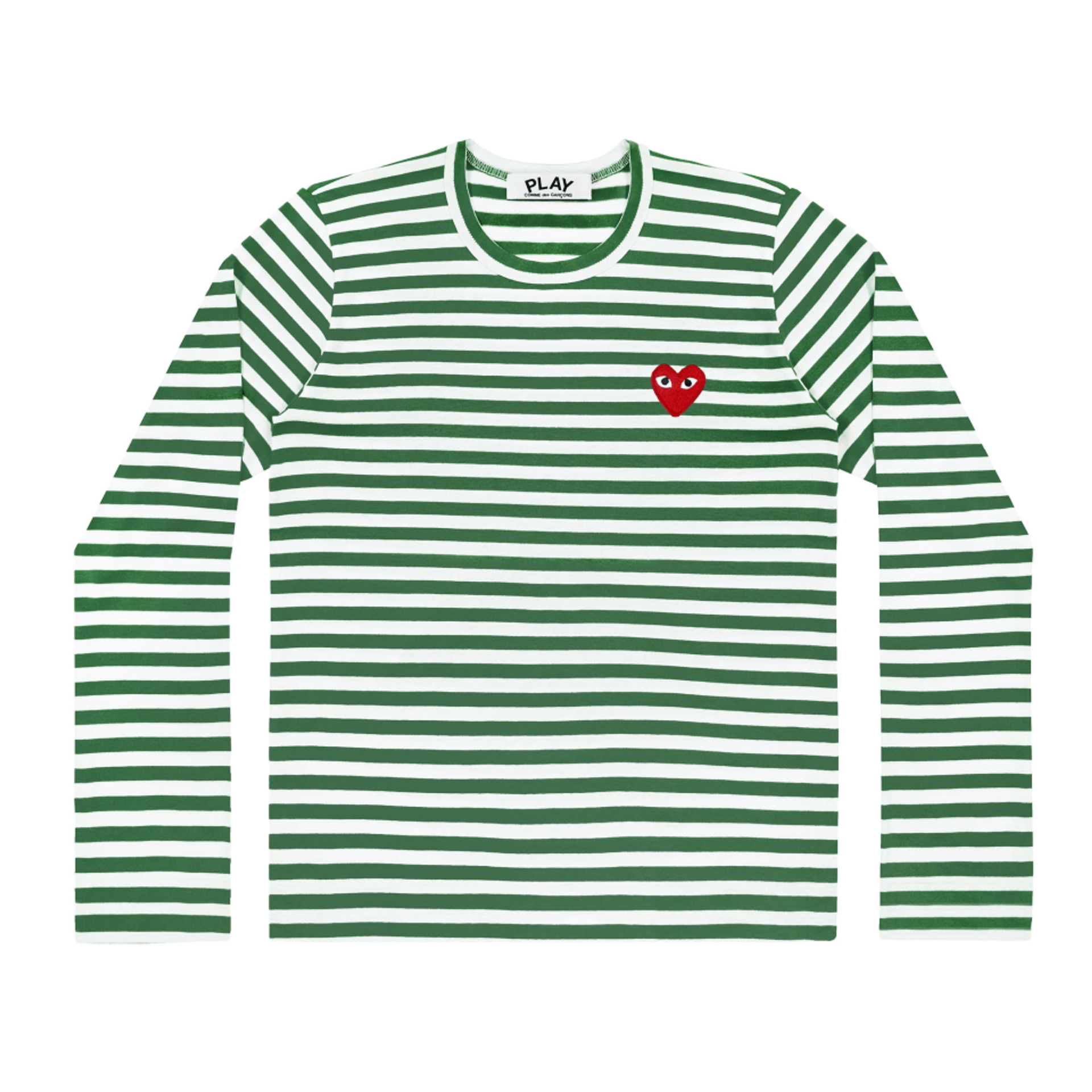 PLAY Striped T-Shirt Green White Men's