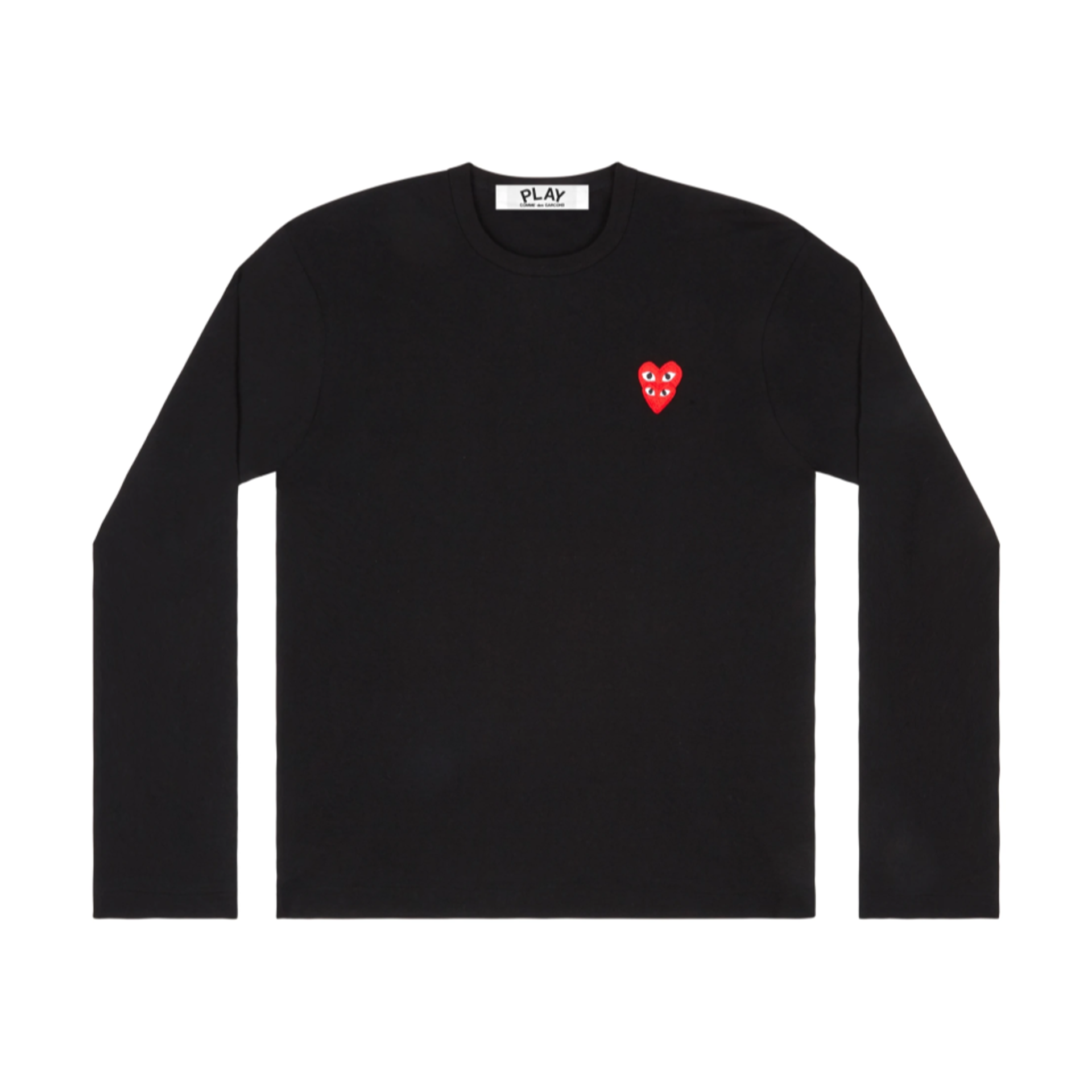 Play Comme Des Garcons Double Red Emblem LS T-Shirt Black (Men's)