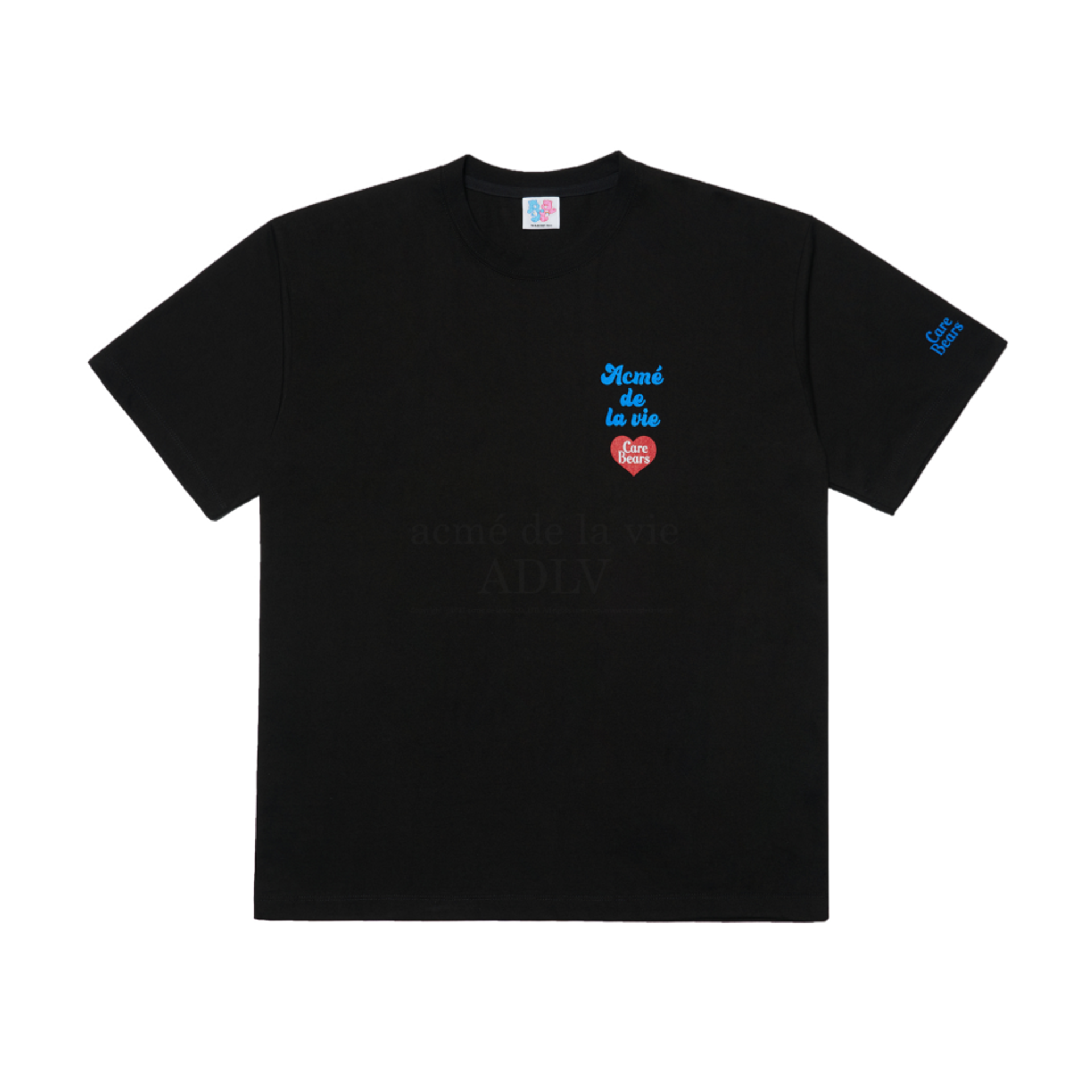 [Care Bears X Acme De La Vie] Colorful Care Bears Short Sleeve T-Shirts Black 