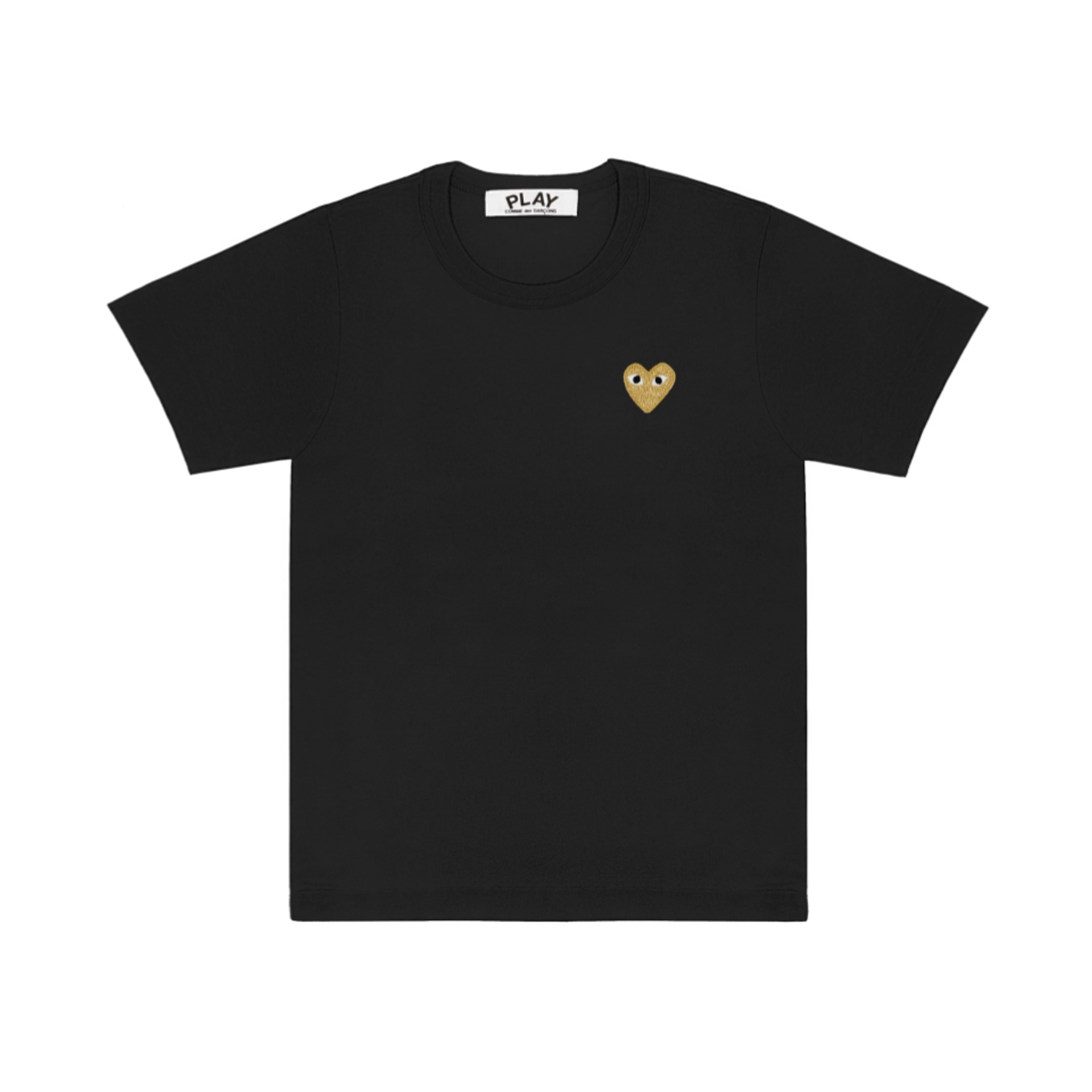 PLAY Gold Heart T-Shirt Black Ladies'