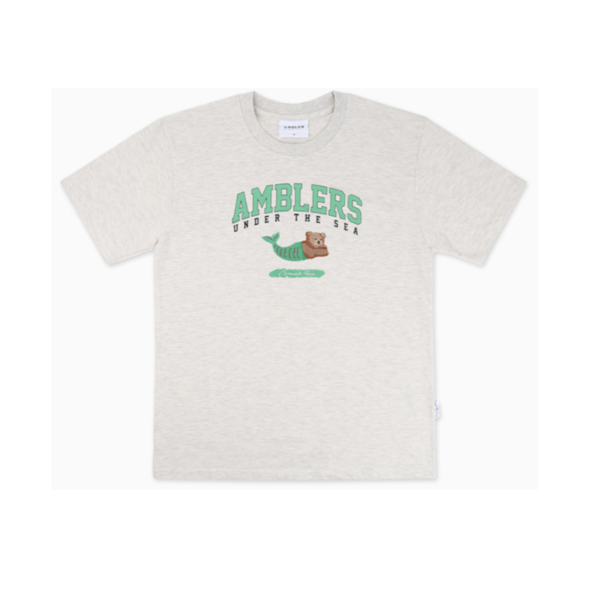 Ambler Mermaid Bear Overfit Short Sleeve T-shirt 'Oatmeal'