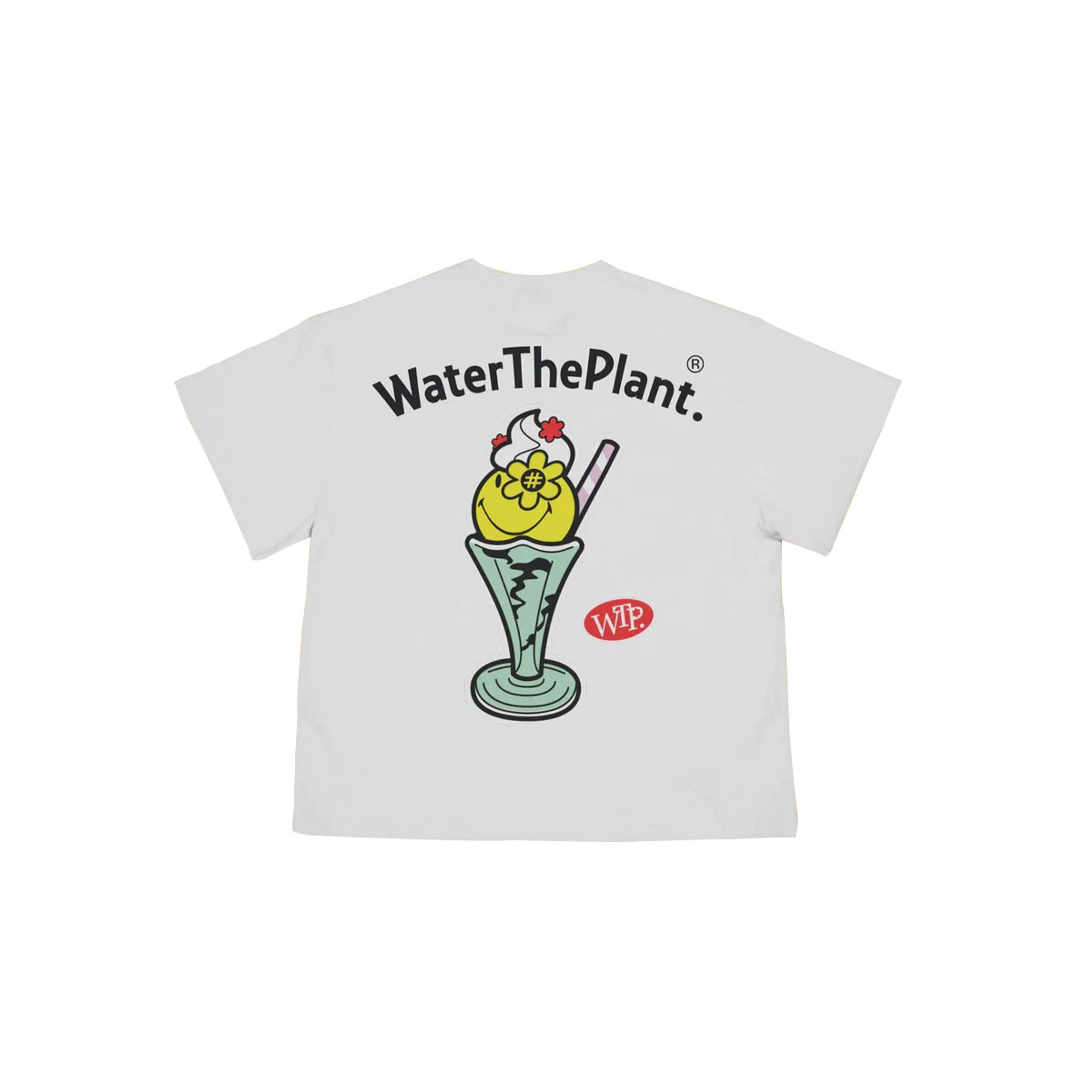 Water The Plant Smiley Milkshake T-shirt 'White'