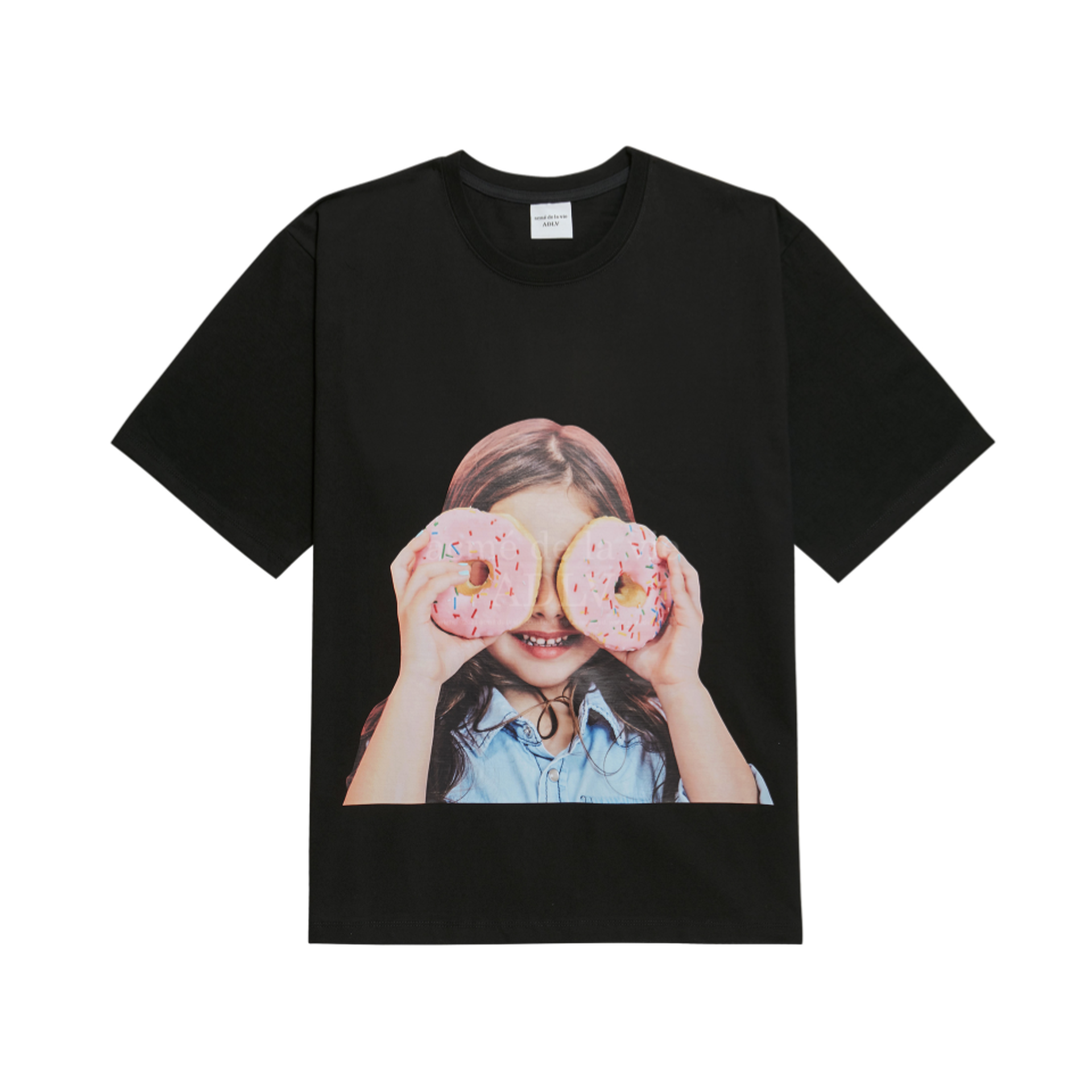 Acme De La Vie Baby Face Short Sleeve T-Shirt Black Donuts3 