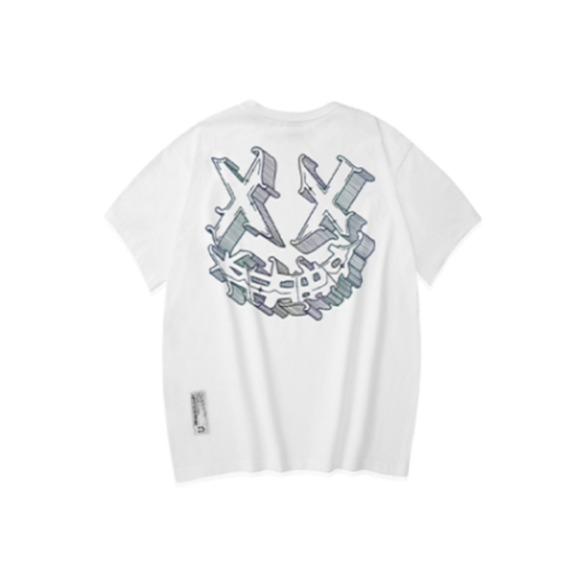 Rickyisclown [RIC] Gothic Words Tearing Smiley Laser Printing Tee 'White'