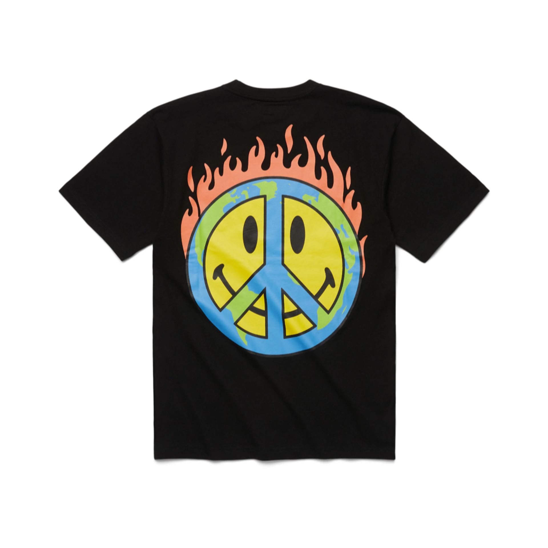 SMILEY EARTH ON FIRE T-SHIRT 'BLACK'