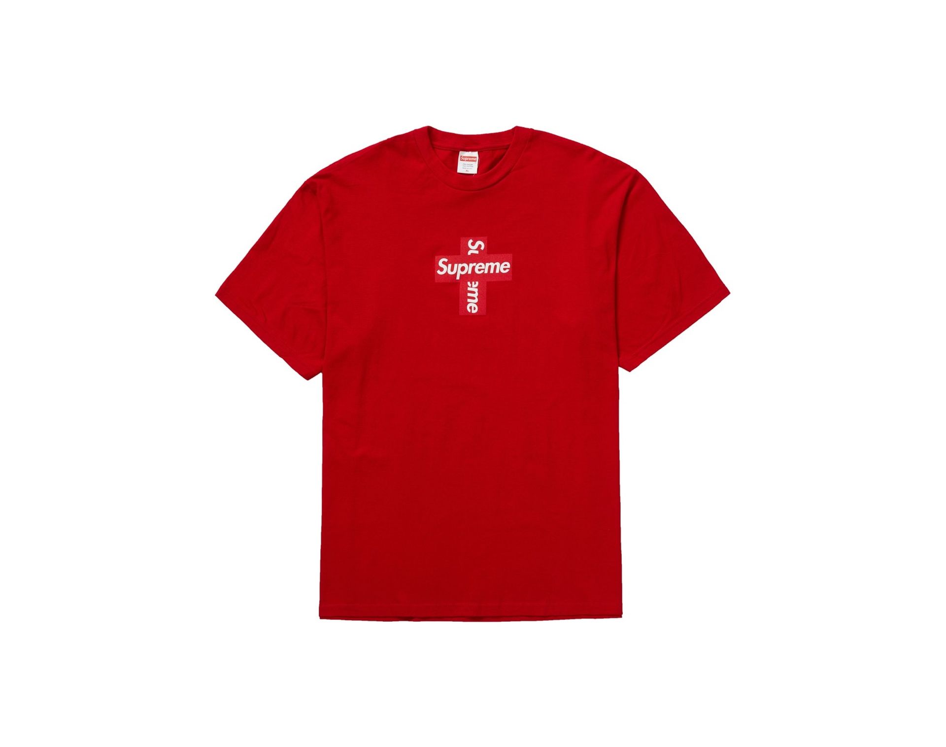 Supreme Cross Box Logo Tee 'Red'
