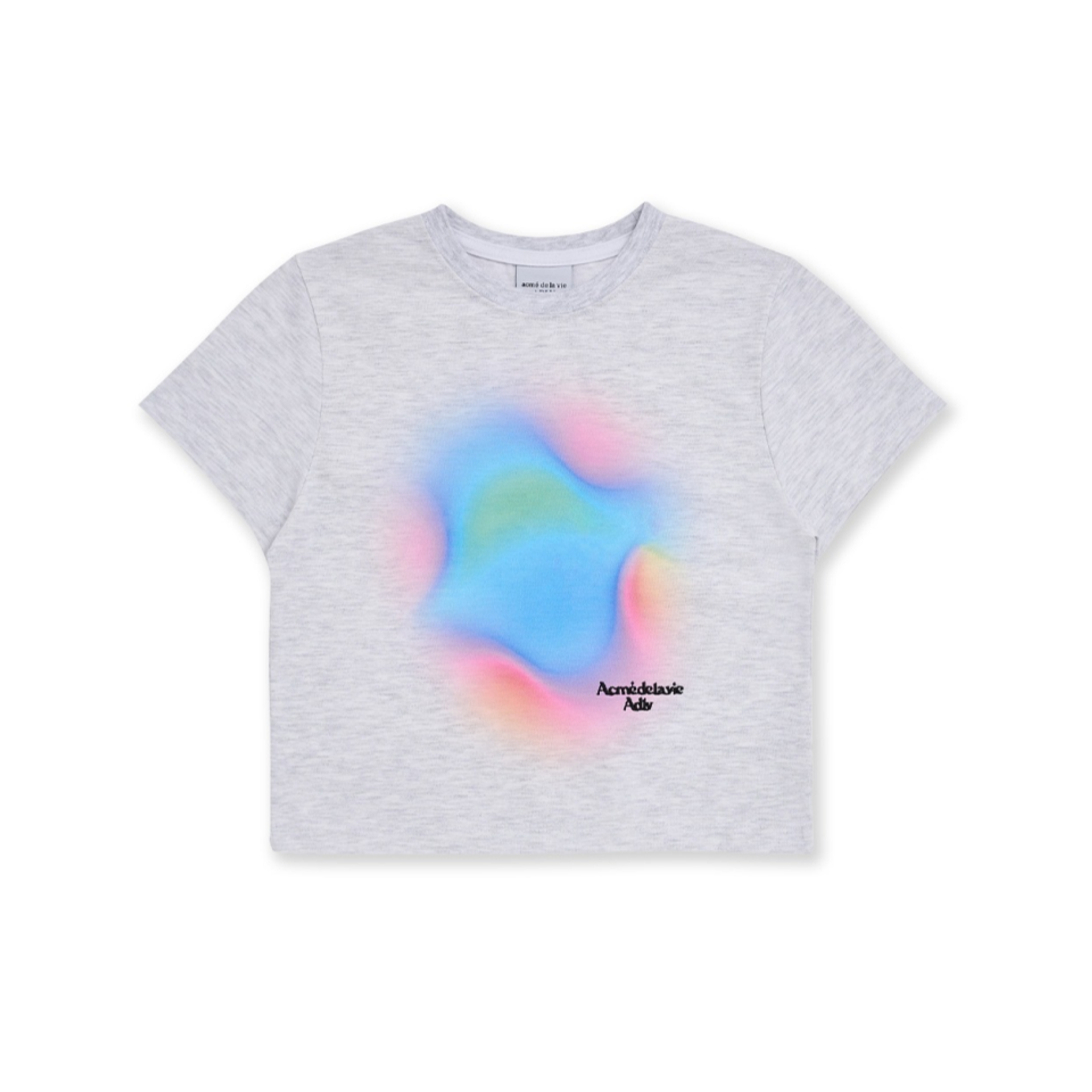 Acme De La Vie Rainbow Gradation Artwork Crop Top Short Sleeve T-shirt 'Melange'