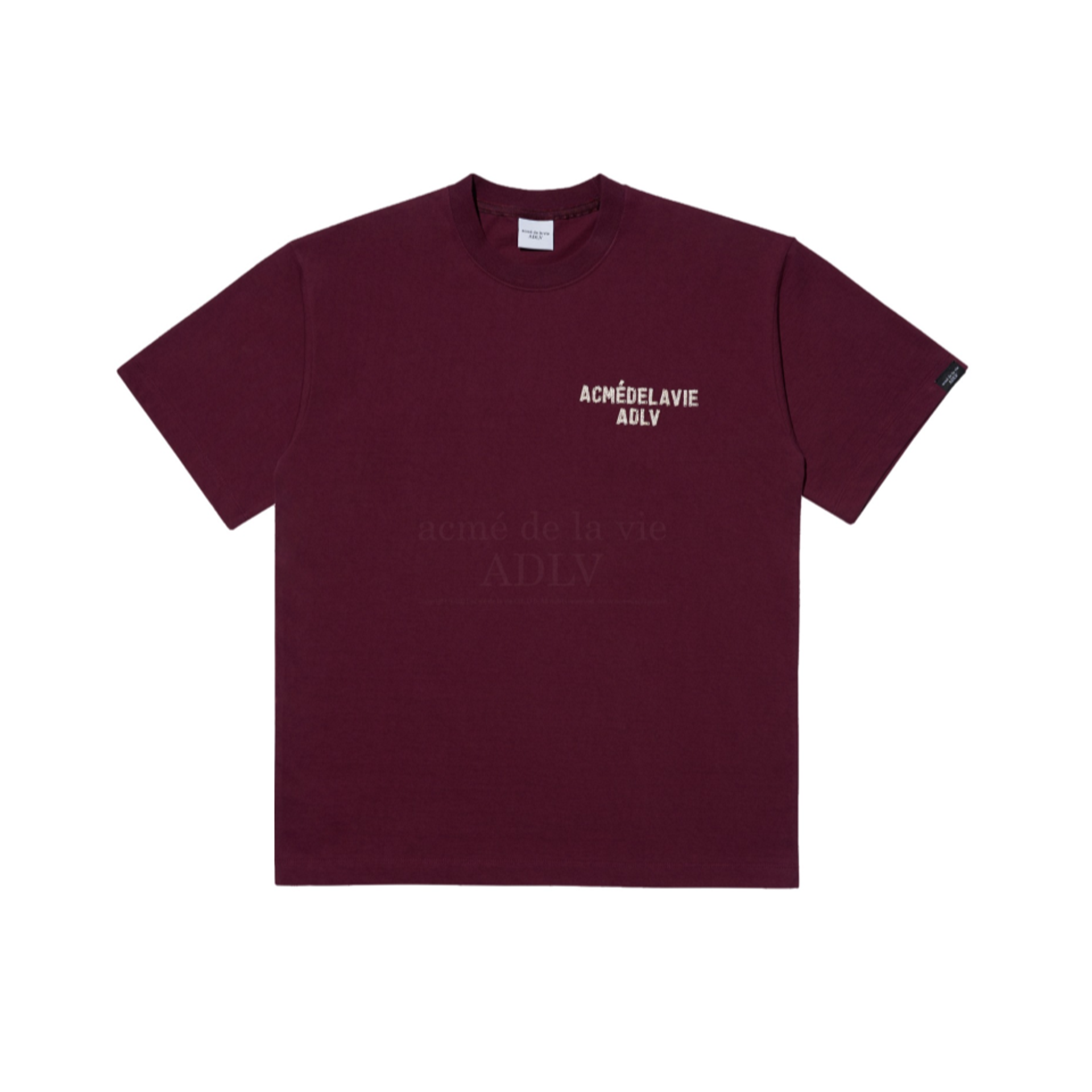 Acme De La Vie Stitch Embroidered Short Sleeve T-Shirt 'Wine'