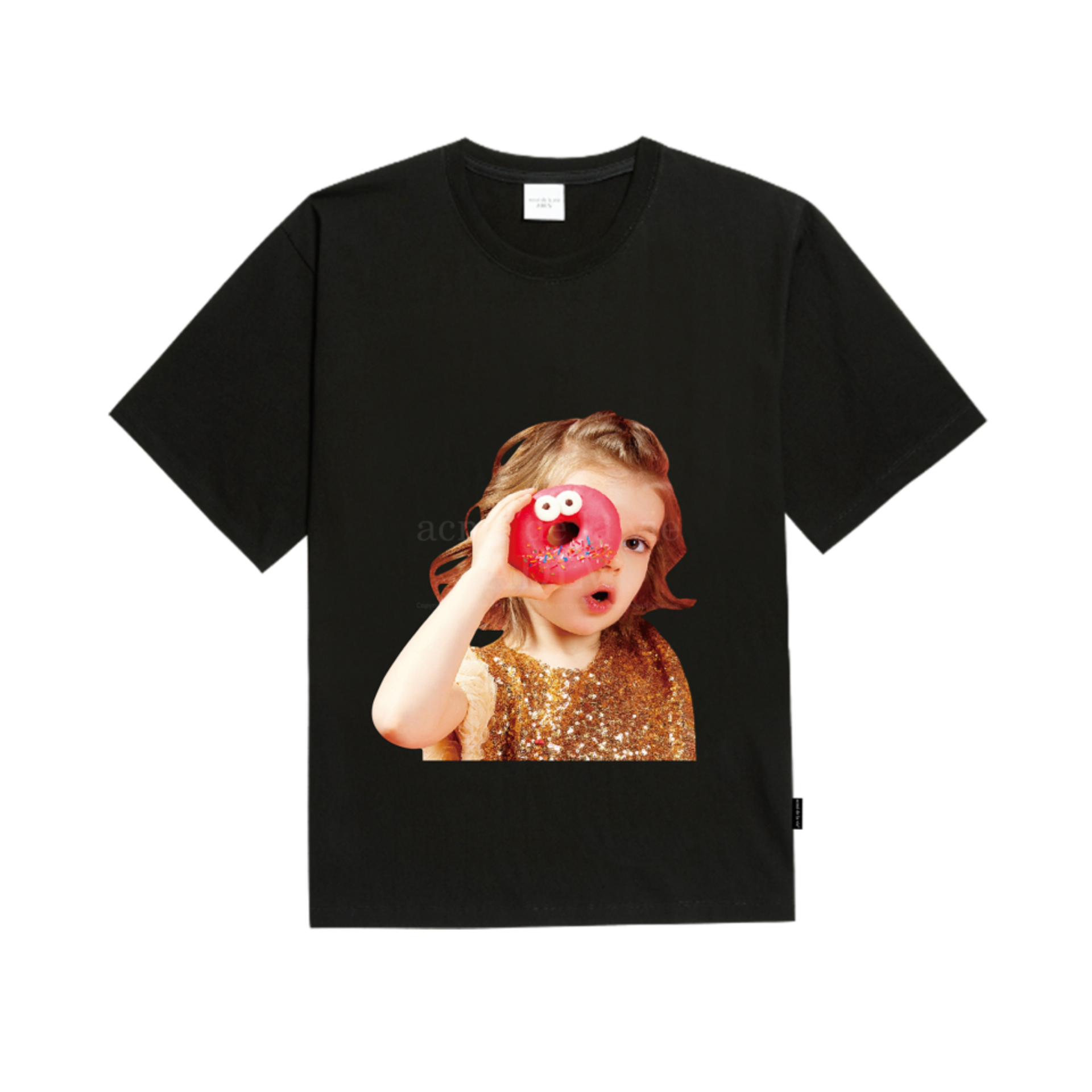 Acme De La Vie Baby Face Short Sleeve T-Shirt Black Donuts 4 