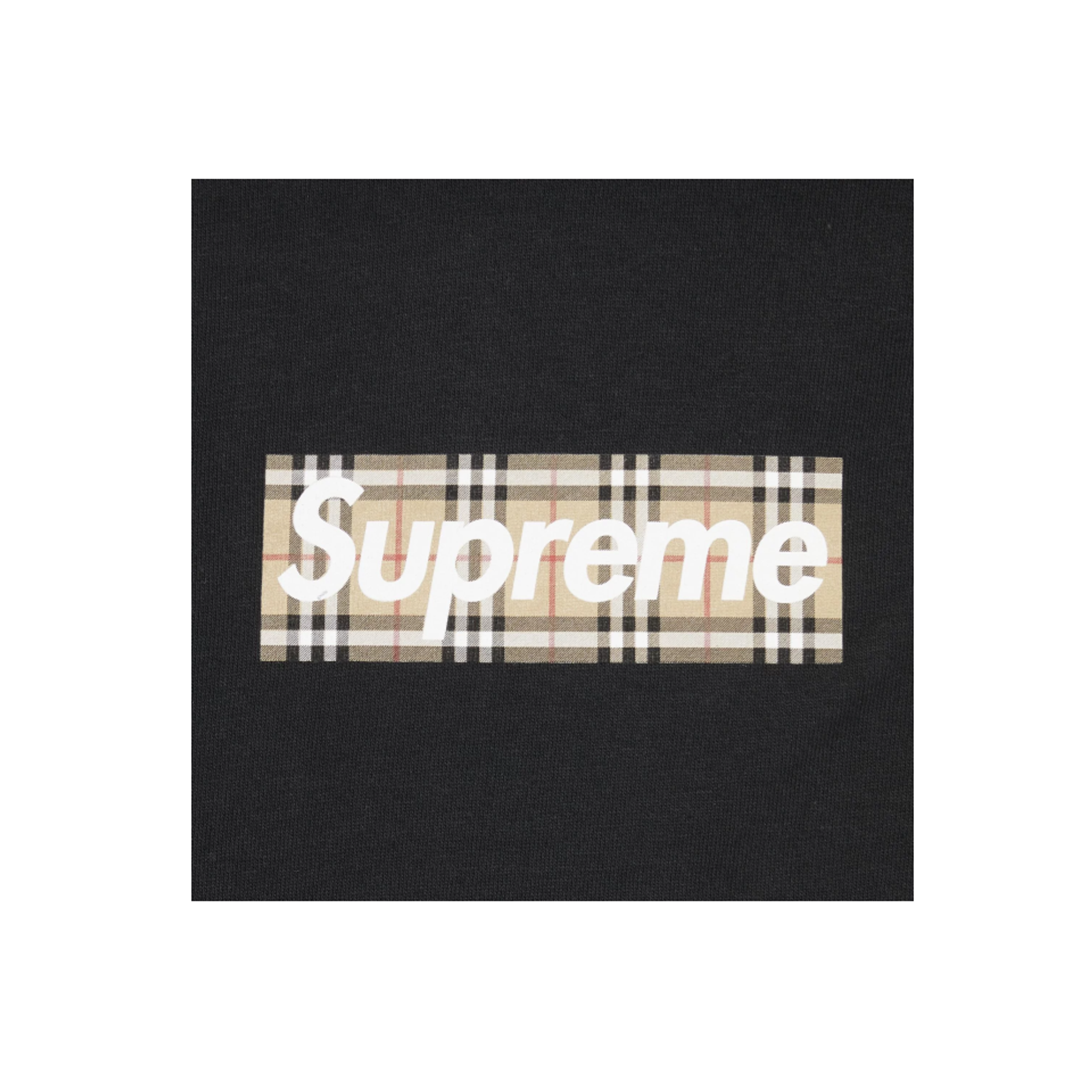 Supreme x Burberry Box Logo Tee 'Black'
