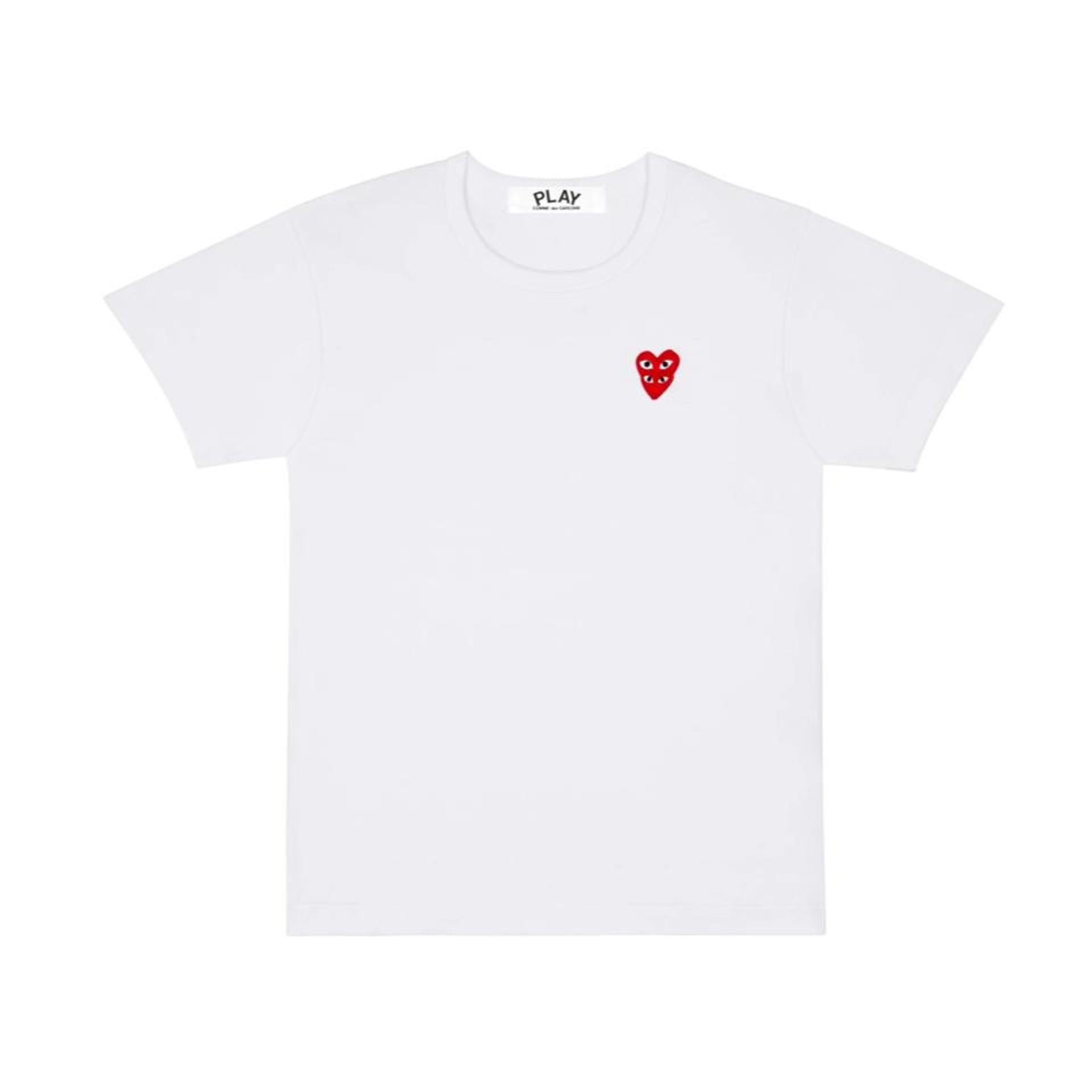 Play Comme Des Garcons Double Red Emblem T-Shirt White (Men's)