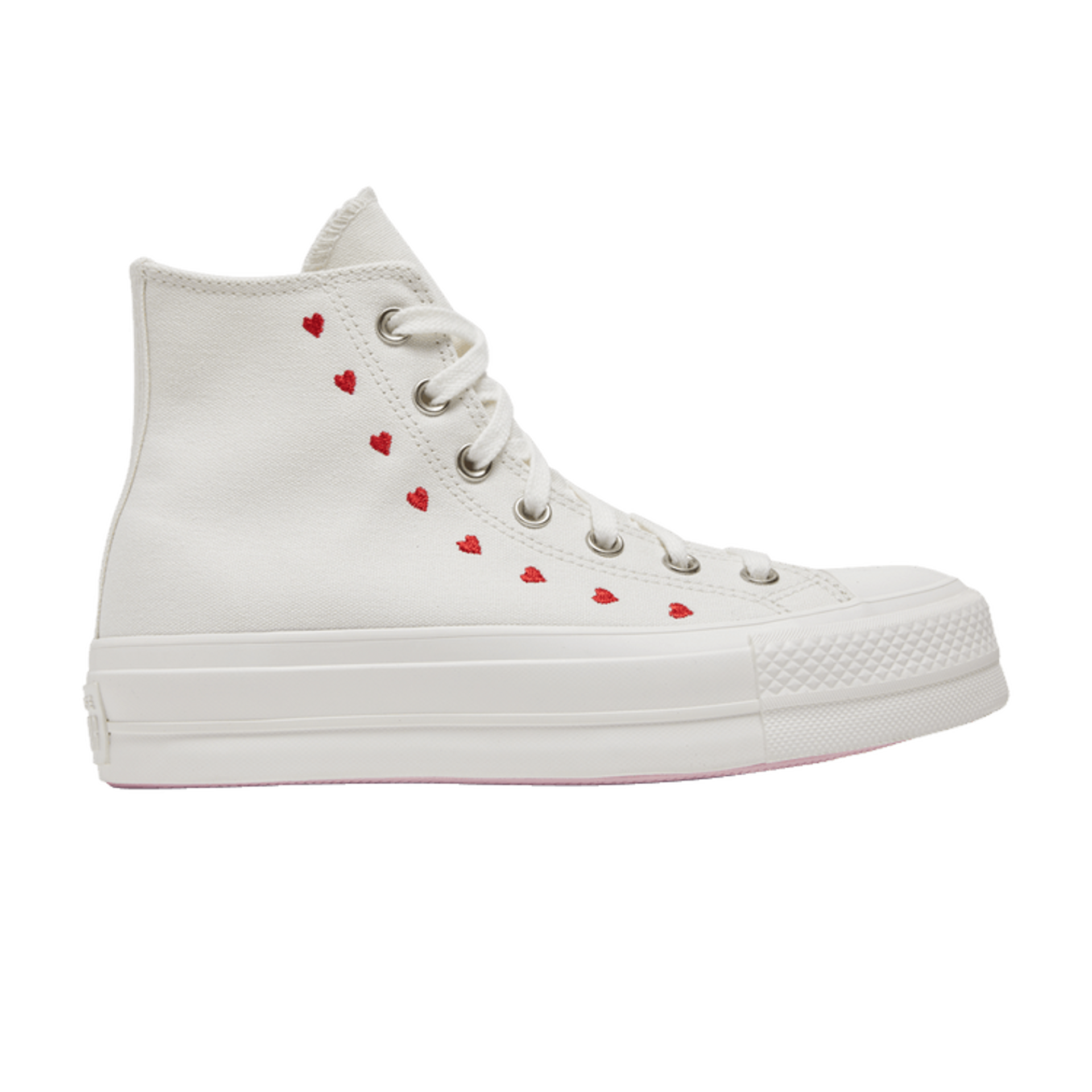 Converse Wmns Chuck Taylor All Star Lift Platform High 'Embroidered Hearts - White'