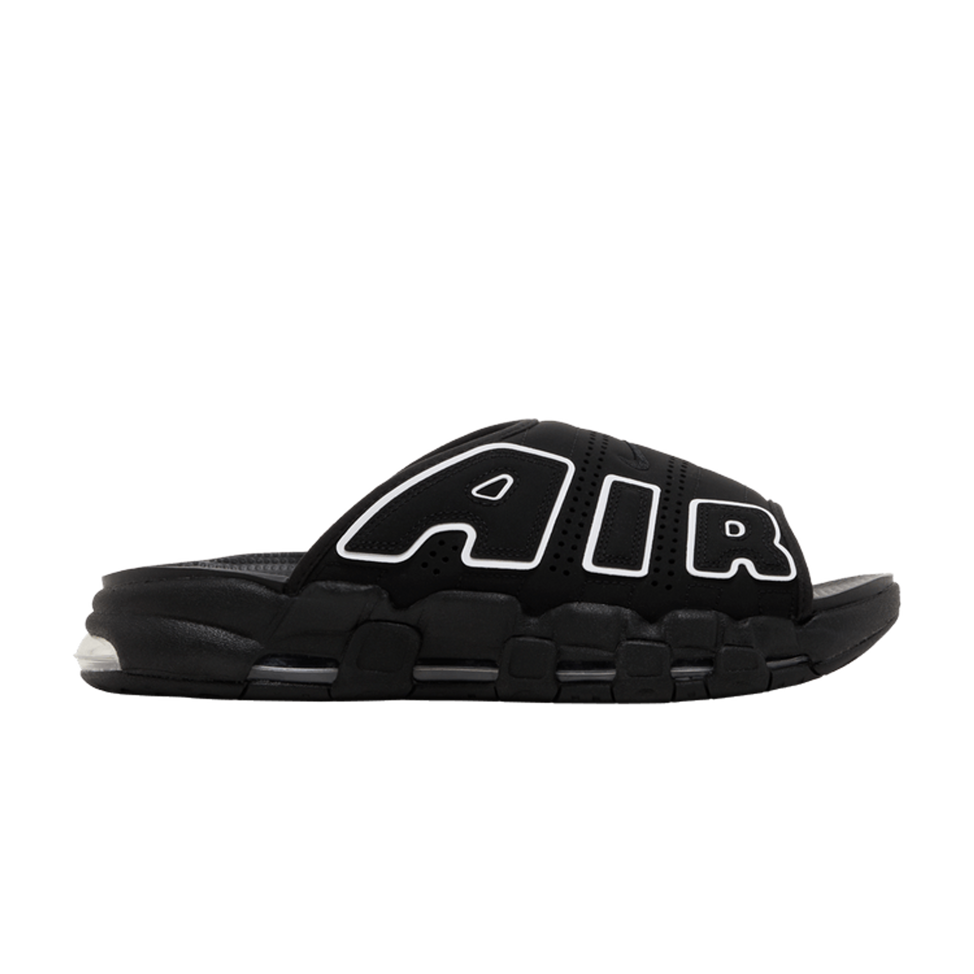 Nike Air More Uptempo Slide 'Black - Grey Sole'