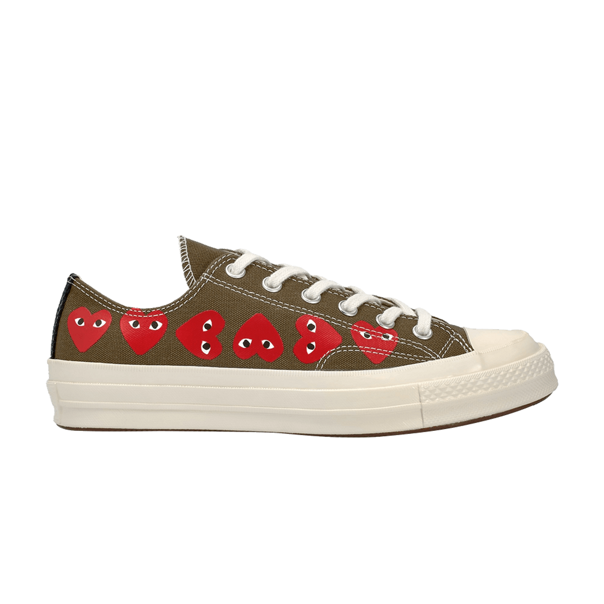 Comme des Garcons Play x Chuck 70 Low Top 'Multi Heart' Brown