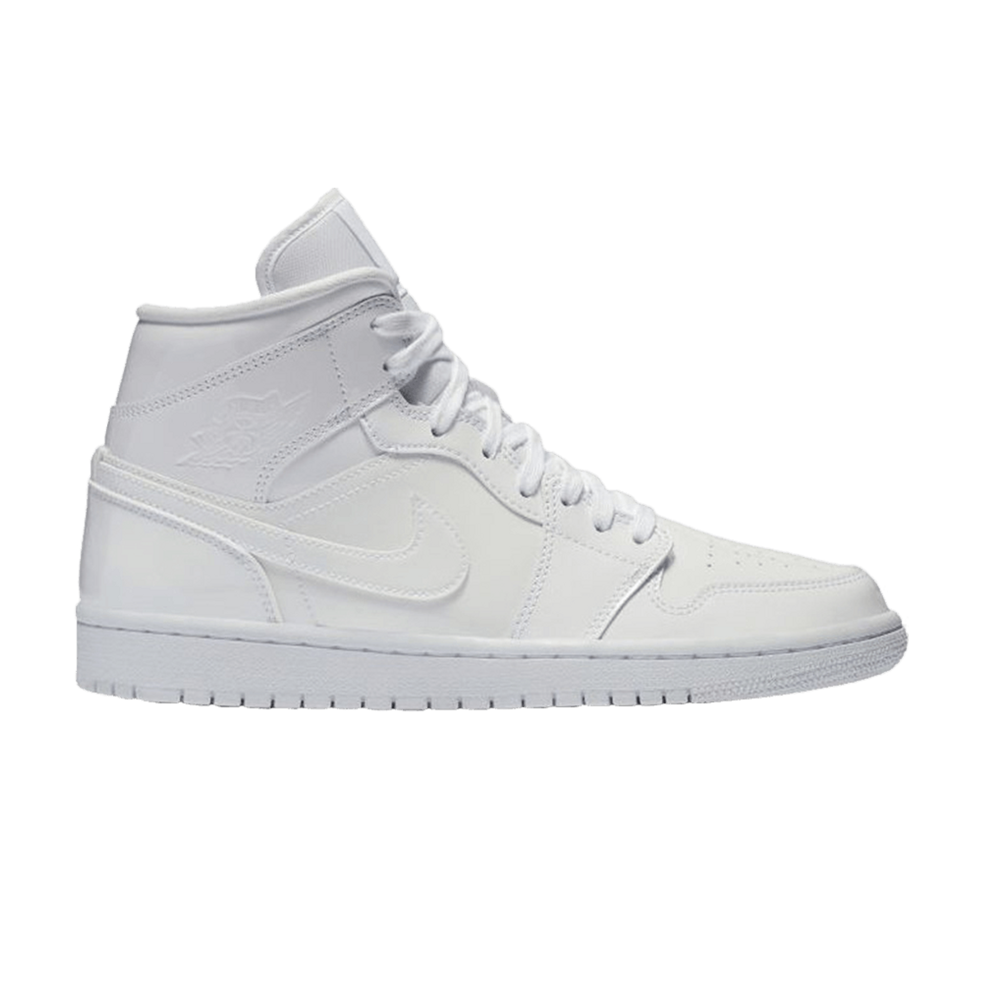 Wmns Air Jordan 1 Mid Patent 'Triple White' - BQ6472 111 | Ox Street